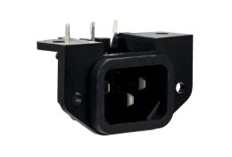 IEC Connector PCB Mount Flange Rear Mount Inlet PX0580 Series Black No Cover PCB Spills Termination EN60 320-1 Standard Sheet C14 Class I