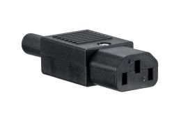 Straight Female IEC Connector PX0587 Series Black Screw Terminals EN60 320-1 Standard Sheet C13 Class I