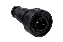 Flex Cable Connector PX0748 Series 4 Contact Plug Screw Termination (Contacts Supplied Fitted) 6mm-8mm Cable Black Insert And Gland Nut
