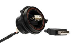 Front Panel Mount USB 2.0 Extension Cable PX0844 Series Sealed A Socket Front of Panel to Standard A Plug 0.5M Cable