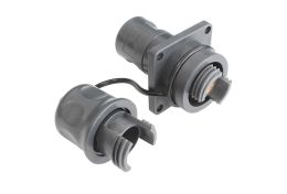 2 Channel Flange Mount Bulkhead Connector with Cable Acceptance