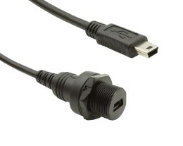 20 Series Miniature Plastic Rear Panel Mount USB Cable Assembly