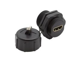 30 Series IP67 Sealed HDMI Panel Mount Coupler with Sealing Cap