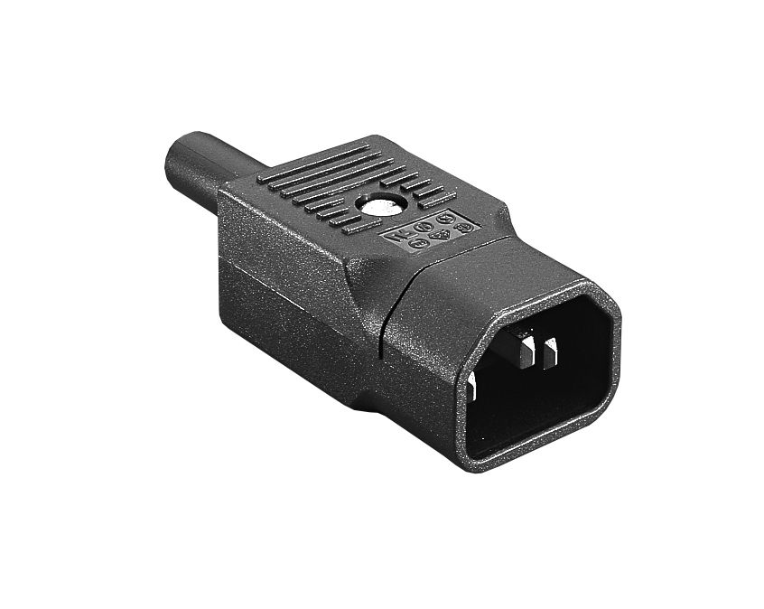 IEC 320 C14 (シートE) オスコネクター、配線換え可能なケーブル