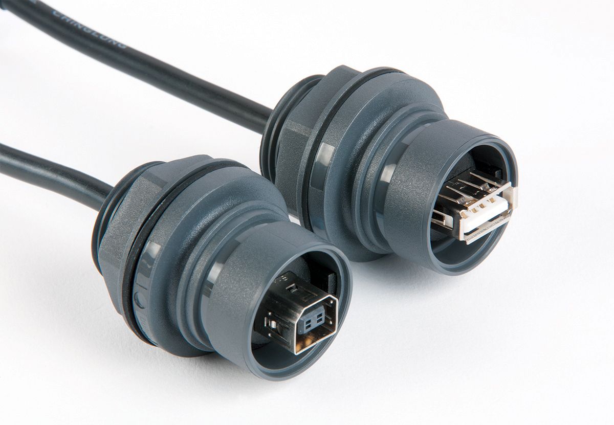 リアパネルマウントUSBケーブルエクステンション、USB 2.0、密閉タイプ