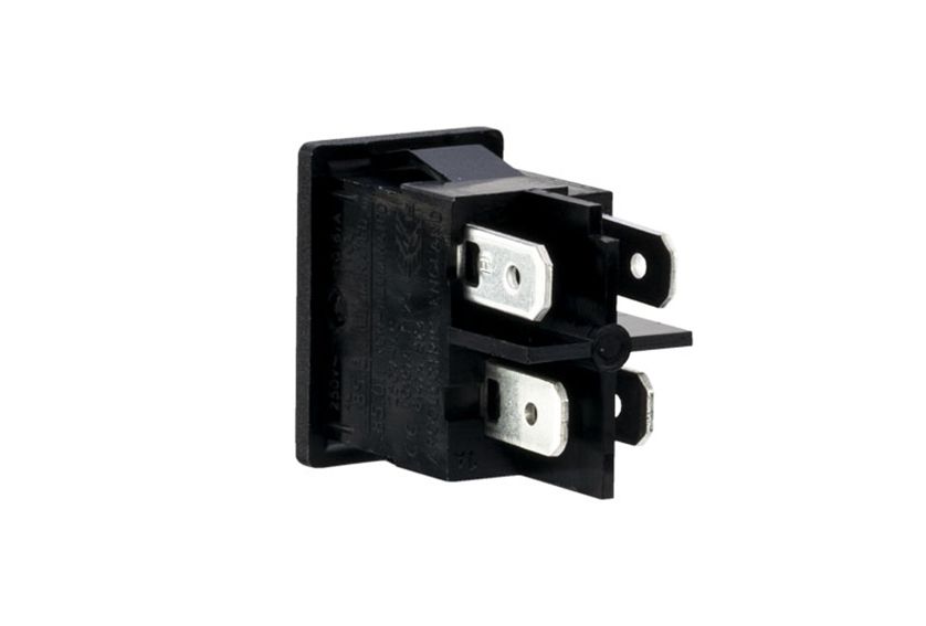 H8550VBACA Miniature Rocker Switch ON - OFF Double Contact Curved
