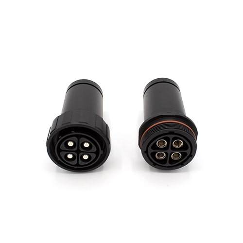 HangTon HE17 2 Pin Power Cable Connector Outdoor Waterproof Circular Male Female Plug Receptacle 12A 250V 