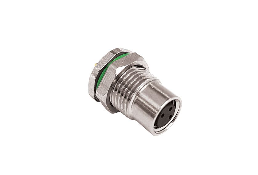 M8-Steckverbinder zur Rückwandmontage, Stecker oder Buchse, Litzen 