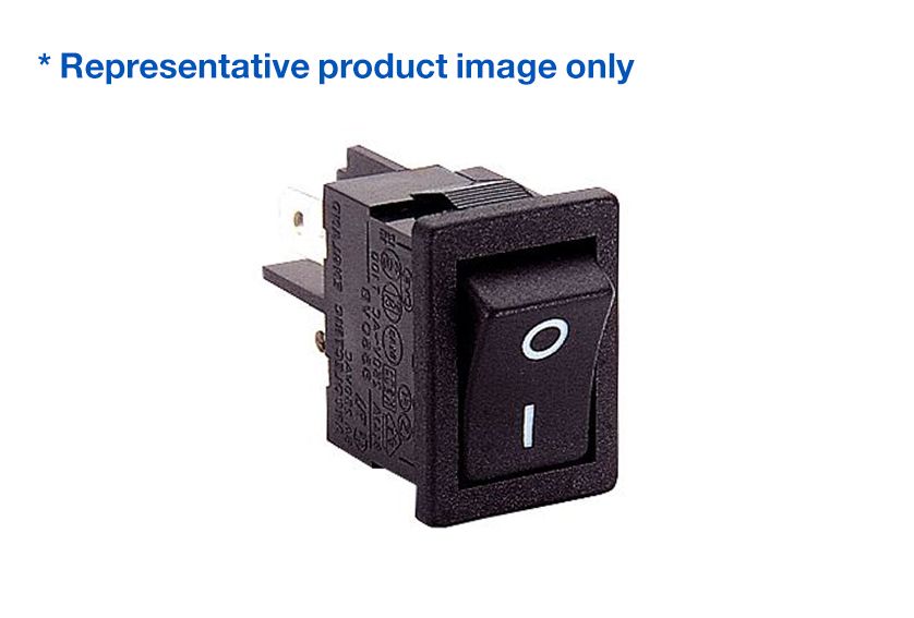 H8553VBNAF Miniature Rocker Switch ON (lit) - OFF Double Contact Curved (lit)  - 8553 Series